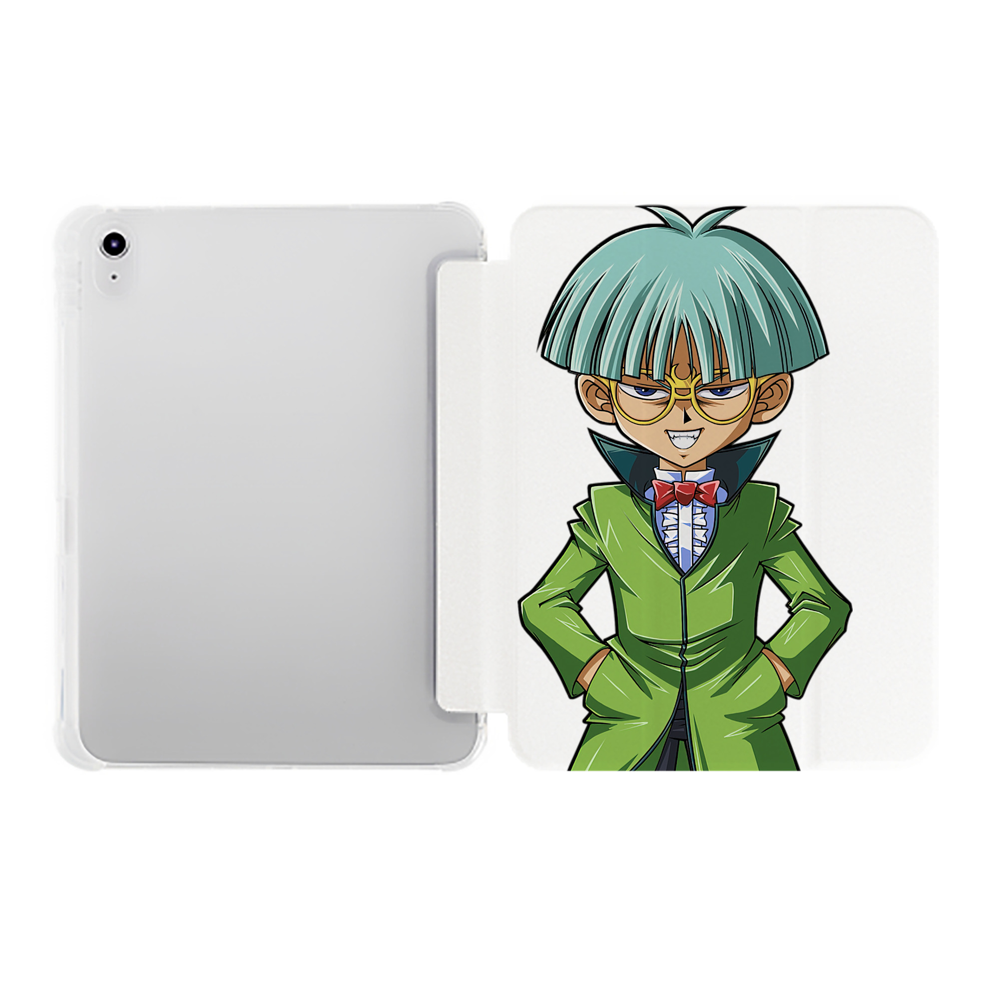 （画像用） 遊☆戯☆王 Yu-Gi-Oh! IPad ケース ペン収納付き 三つ折りスタンド PUレザー×シリコン 対応機種9.5/10.5/10.9インチ